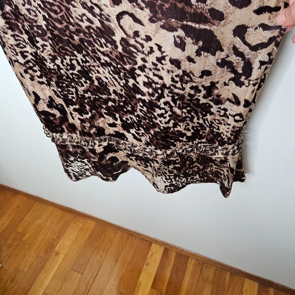 Y2K Karen Millen Silk Slip Midi Dress Sz 8 Animal Print Holiday Party Dress - Picture 13 of 14